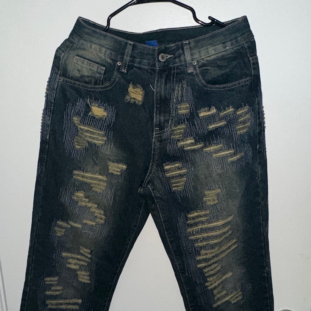 Aelfric Eden Distressed Dark Gray Jeans